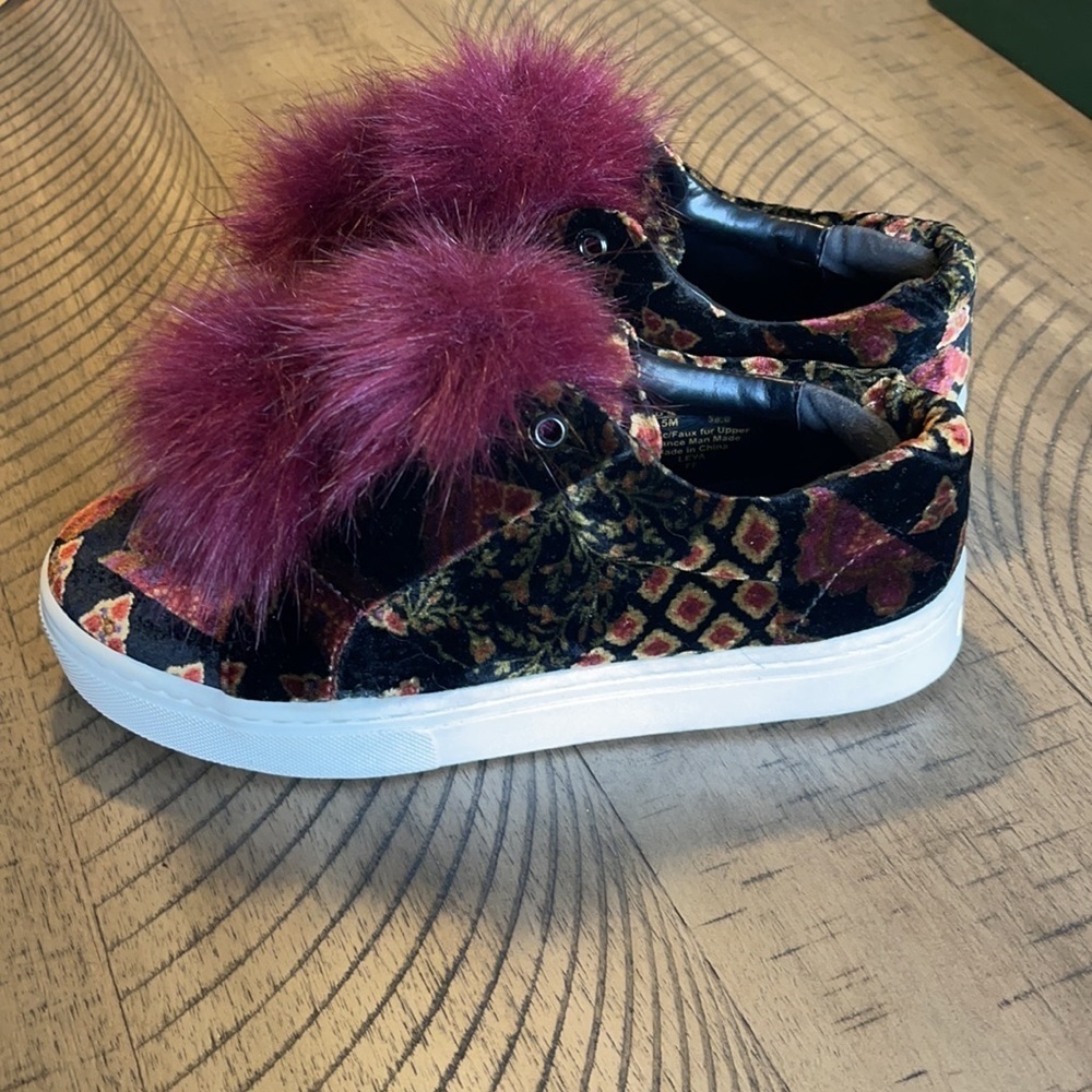 Sam Edelman Leya Velour Faux Fur Slip On Shoes